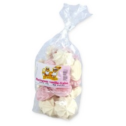Meringues Vanille / Fraise - 200 gr