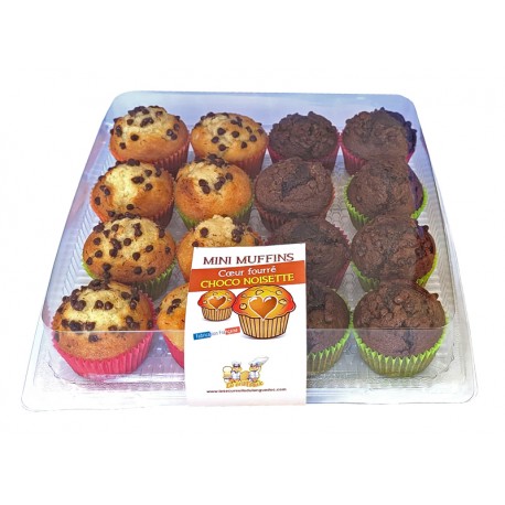 MINI MUFFINS COEUR FOURRE CHOCO NOISETTE X16