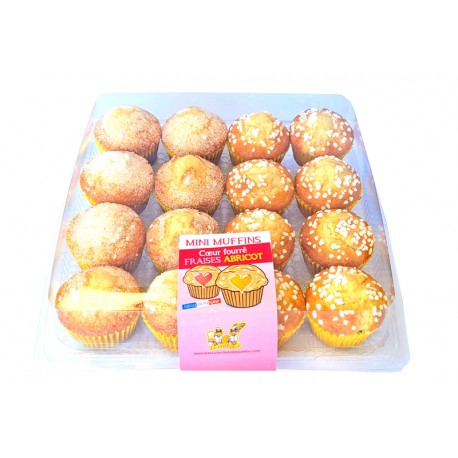 MINI MUFFINS COEUR FOURRE FRAISE ABRICOT X16
